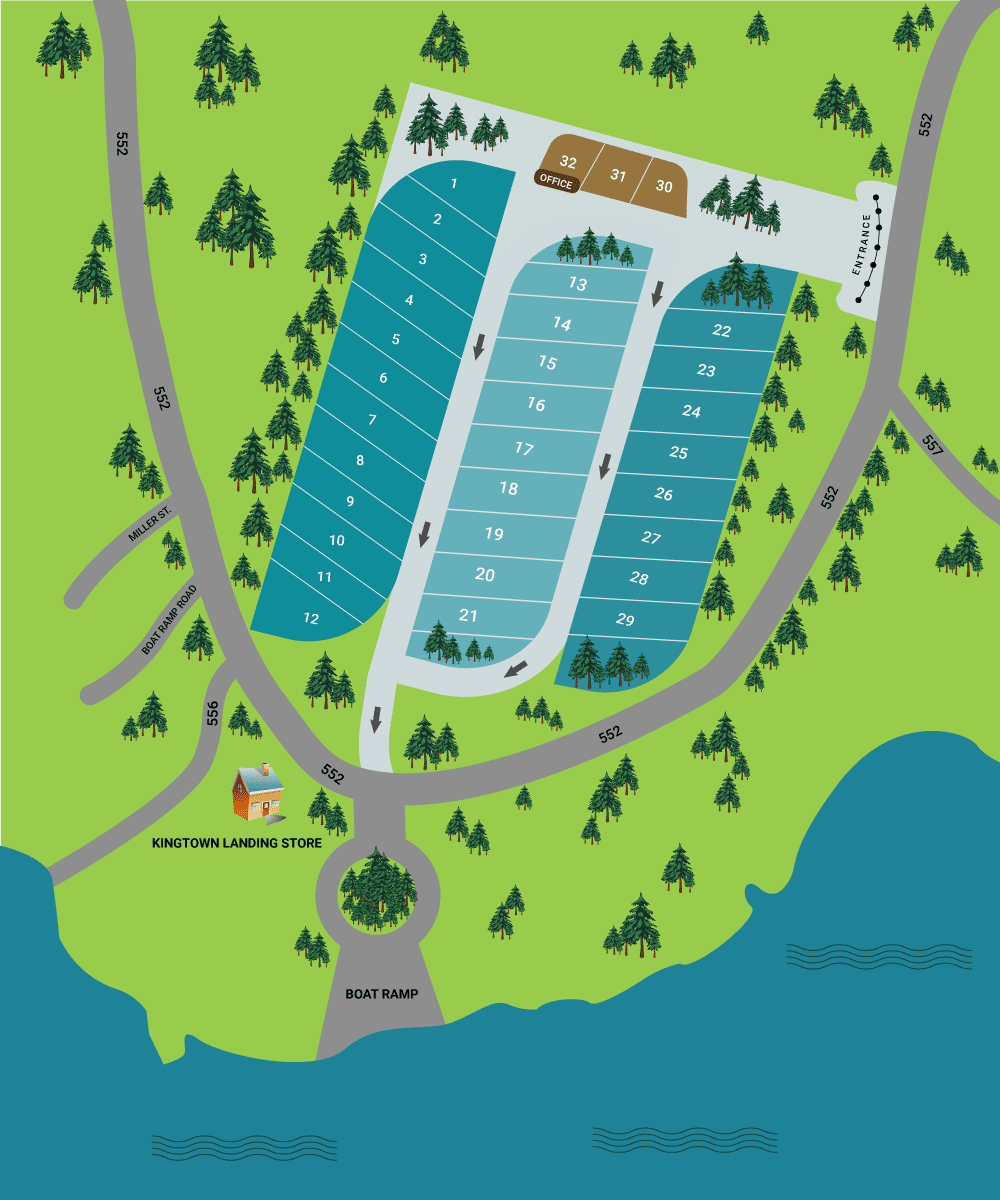 Park Map - RV Park Campground - Bigfoot Kingtown RV Park