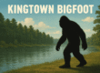 Kingtown Bigfoot silhouette walking beside river